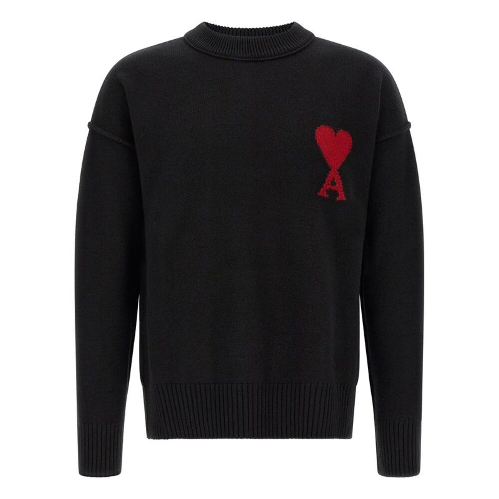 Ami Paris Black Wool Men's Cardigan
